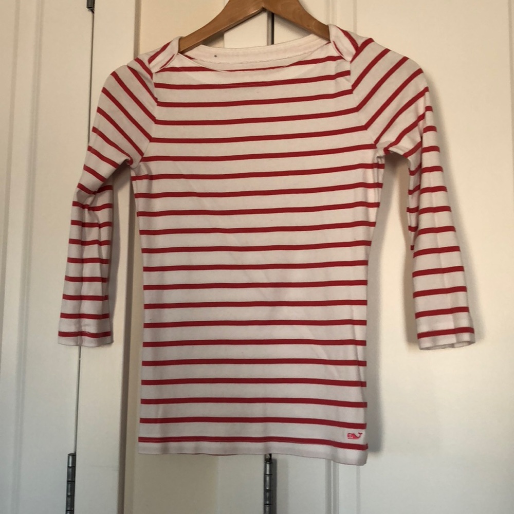 Vineyard Vines 3/4 Sleeve Boatneck Stripe Shirt